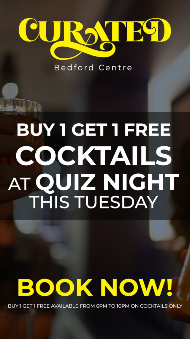🍹🎉 Double the cocktails, double the fun! Join us this Tuesday at Curated Lounge for Quiz Night and enjoy Buy 1 Get 1 Free cocktails from 6pm to 10pm! Gather your squad and sip on your favorite drinks while testing your knowledge. It's a deal you won't want to miss! #Buy1Get1Free #CocktailNight #QuizNight